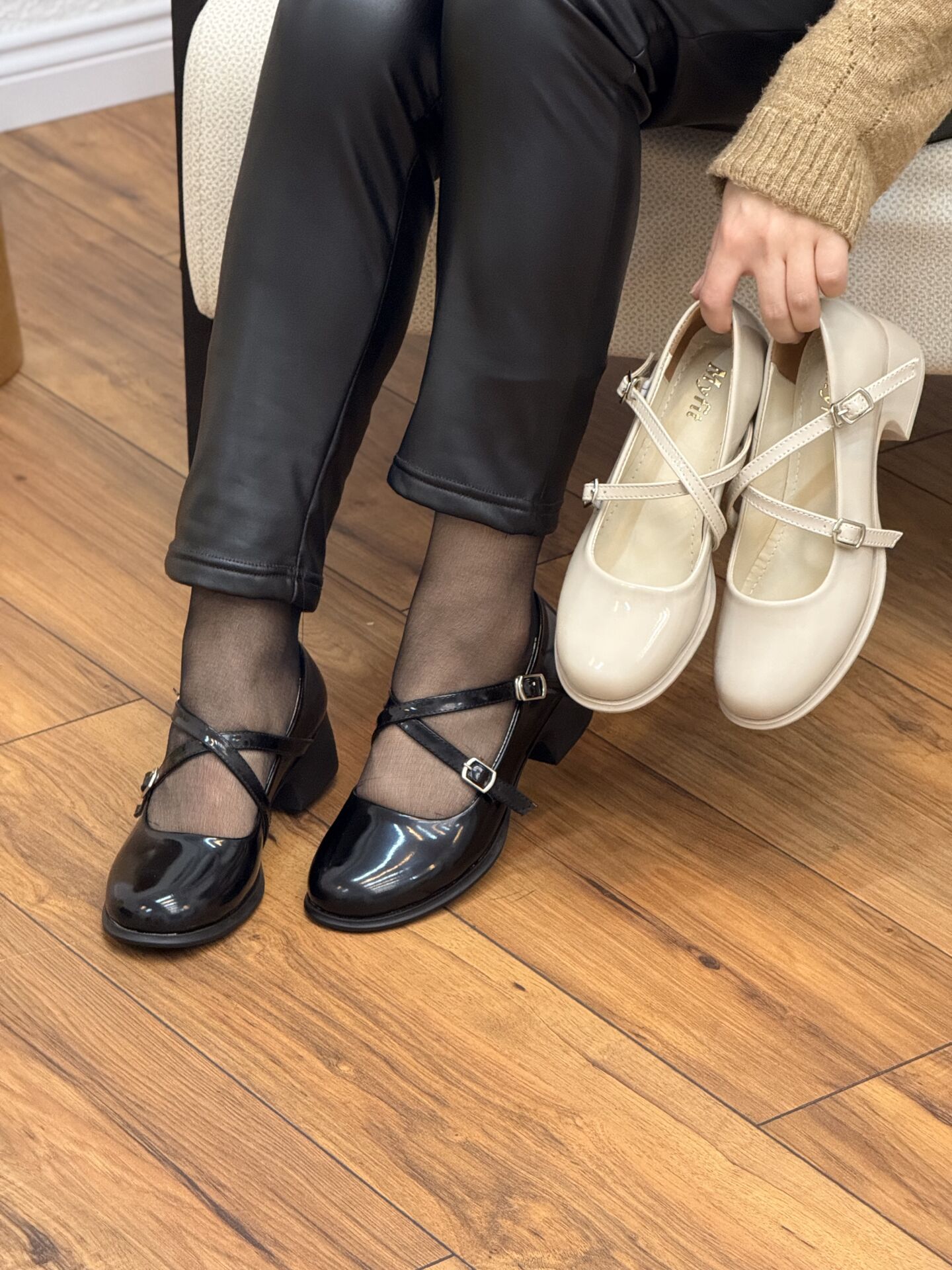 My Fit 105 Kadın Çapraz Atkı Kalın Topuk Ayakkabı