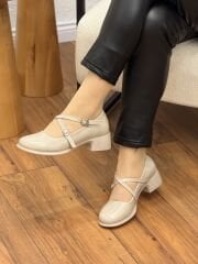 My Fit 105 Kadın Çapraz Atkı Kalın Topuk Ayakkabı