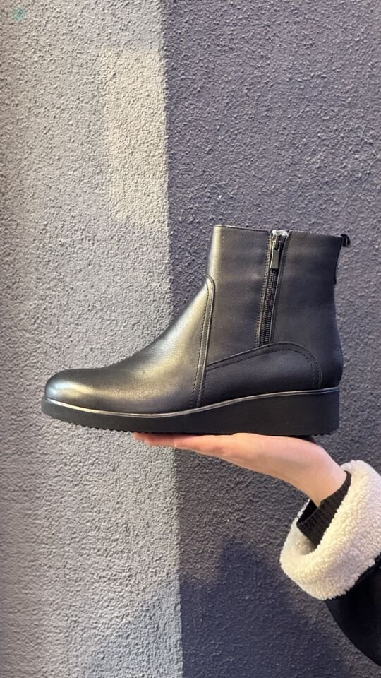 Nehir 1022 Kadın Ortopedik Dolgu Çift Fermuar Ayakkabı