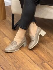 My Fit 750 Kadın Deri Kare Burun Küçük Topuk Ayakkabı