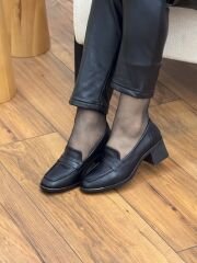 My Fit 750 Kadın Deri Kare Burun Küçük Topuk Ayakkabı