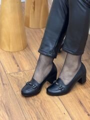 My Fit 822 Kadın Hakiki Deri Kalın Topuk Ayakkabı