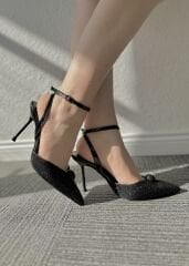 Lescarpe 2992 Kadın Düğme Detay Komple Taşlı Abiye Ayakkabı