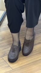 Nehir 1090 Hakiki Deri Ortopedik Dolgu Tabanlı Ayakkabı