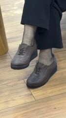 Nehir 1090 Hakiki Deri Ortopedik Dolgu Tabanlı Ayakkabı