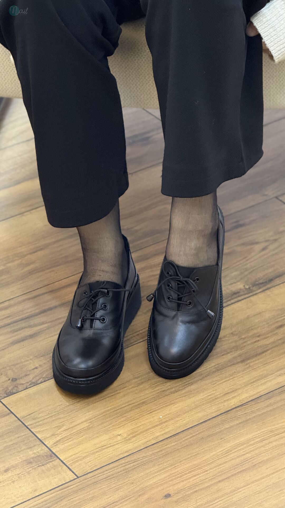 Nehir 010 Kadın Deri Lastik Bağcık Dolgu Ayakkabı