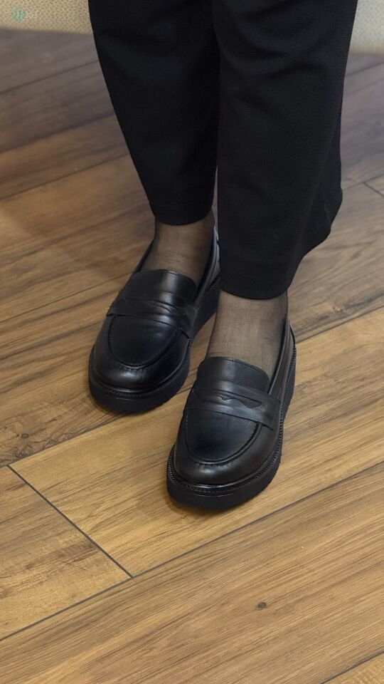 Nehir 1071 Kadın Deri Atkılı Dolgu Ayakkabı