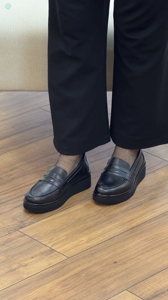 Nehir 1071 Kadın Deri Atkılı Dolgu Ayakkabı