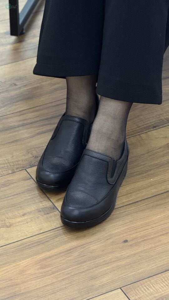 Nehir 1060 Kadın Deri Gümüş Detay Dolgu Ayakkabı