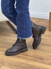 Matsey Kadın Bağcıklı Hakiki Deri Postal