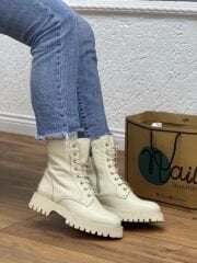 Matsey Kadın Bağcıklı Hakiki Deri Postal