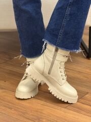 Matsey Kadın Çift Toka Hakiki Deri Postal