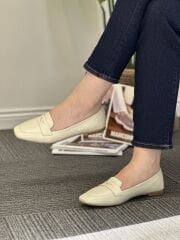 Matsey 7290 Kadın Hakiki Deri Kısa Yüz Atkılı Babet