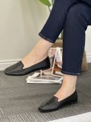 Matsey 7290 Kadın Hakiki Deri Kısa Yüz Atkılı Babet