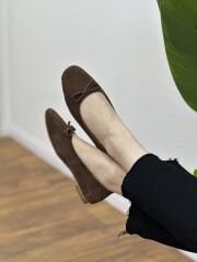 Matsey 3584 Kadın Hakiki Deri Nubuk Babet