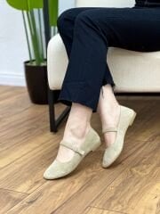 Matsey 5176 Kadın Hakiki Deri Nubuk Babet