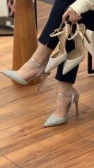 Rose Dedo 330 Kadın Taşlı Arkası Açık Abiye Ayakkabı