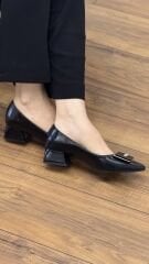 Liva Shoes A42 Kadın Tokalı Kısa Topuk Abiye Ayakkabı