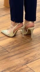 Rose Dedo 4150 Kadın Taşlı Yüksek Topuk Abiye Ayakkabı