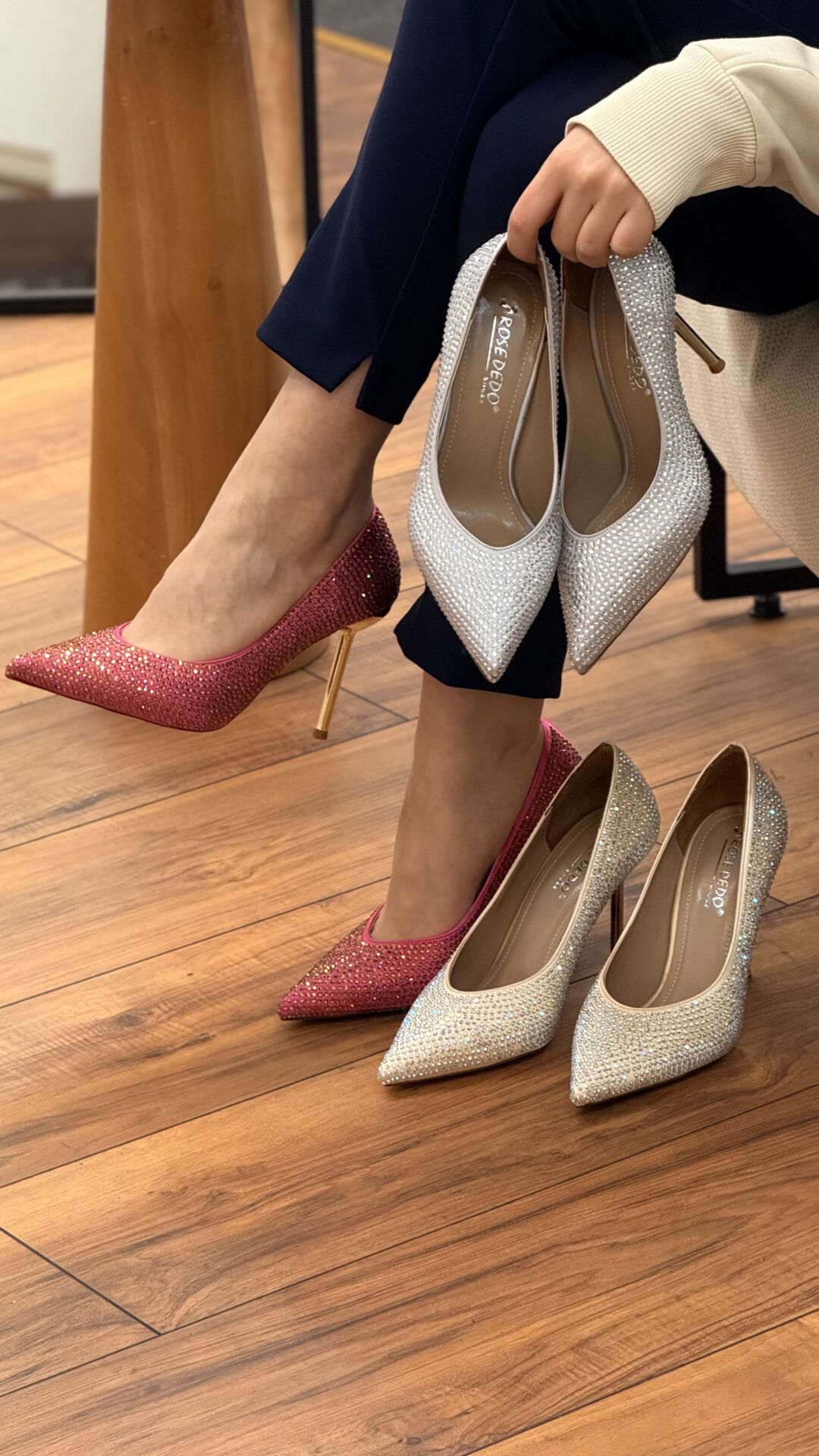 Rose Dedo 5125 Kadın Taşlı Altın Detay Abiye Stiletto