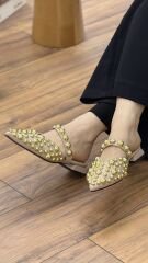 Nail Shoes 786 Kadın Boncuk Detay Terlik