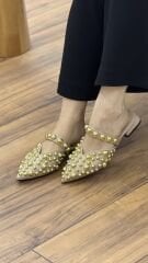 Nail Shoes 786 Kadın Boncuk Detay Terlik