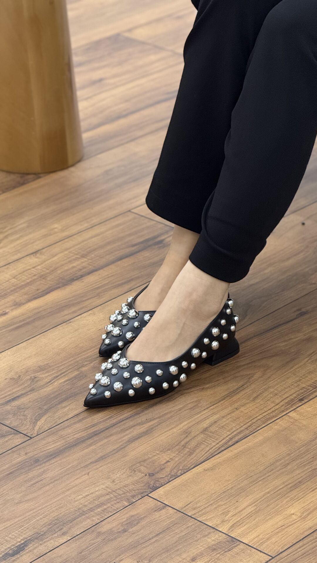 Nail Shoes 465 Kadın Boncuk Detay Babet