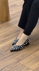 Nail Shoes 465 Kadın Boncuk Detay Babet