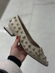 Nail Shoes 465 Kadın Boncuk Detay Babet