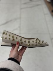 Nail Shoes 465 Kadın Boncuk Detay Babet